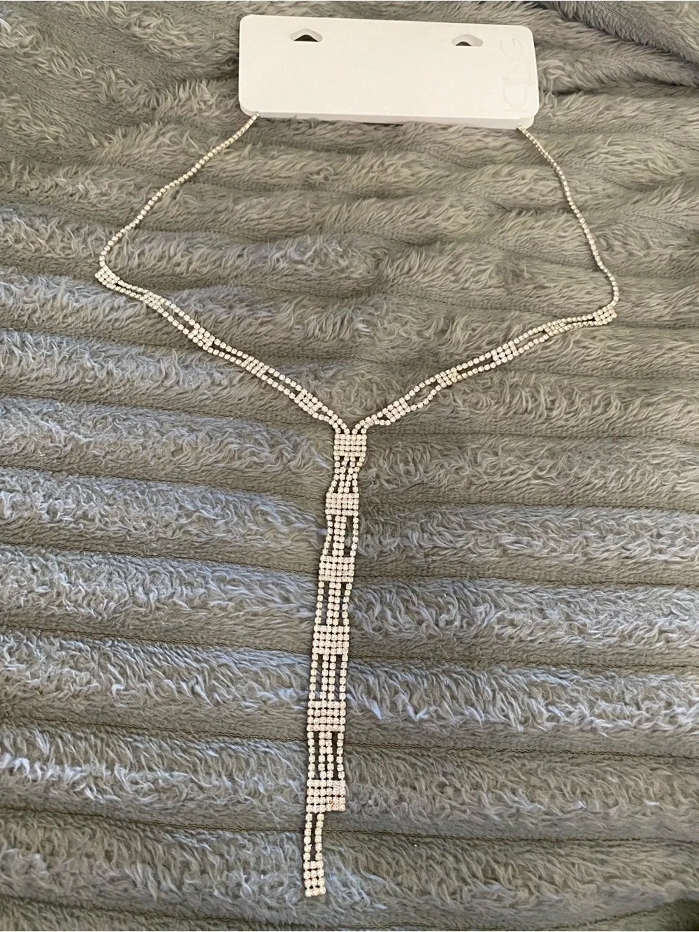 1-Crystal Fringe Y-Necklace